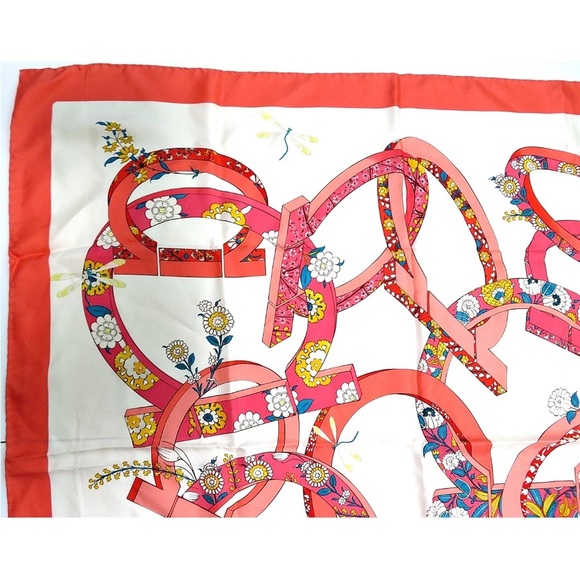 Salvatore Ferragamo Floral Pink and Red Scarf - Picture 3 of 8